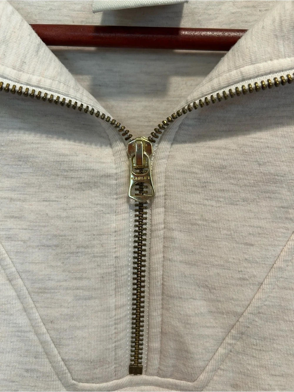 Varley Cream Quarter-Zip Sweater